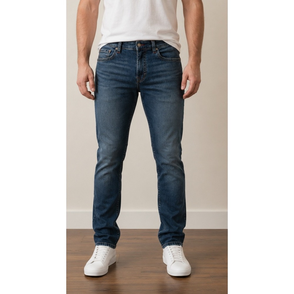 True Religion Slim Straight Jeans in Blue Denim